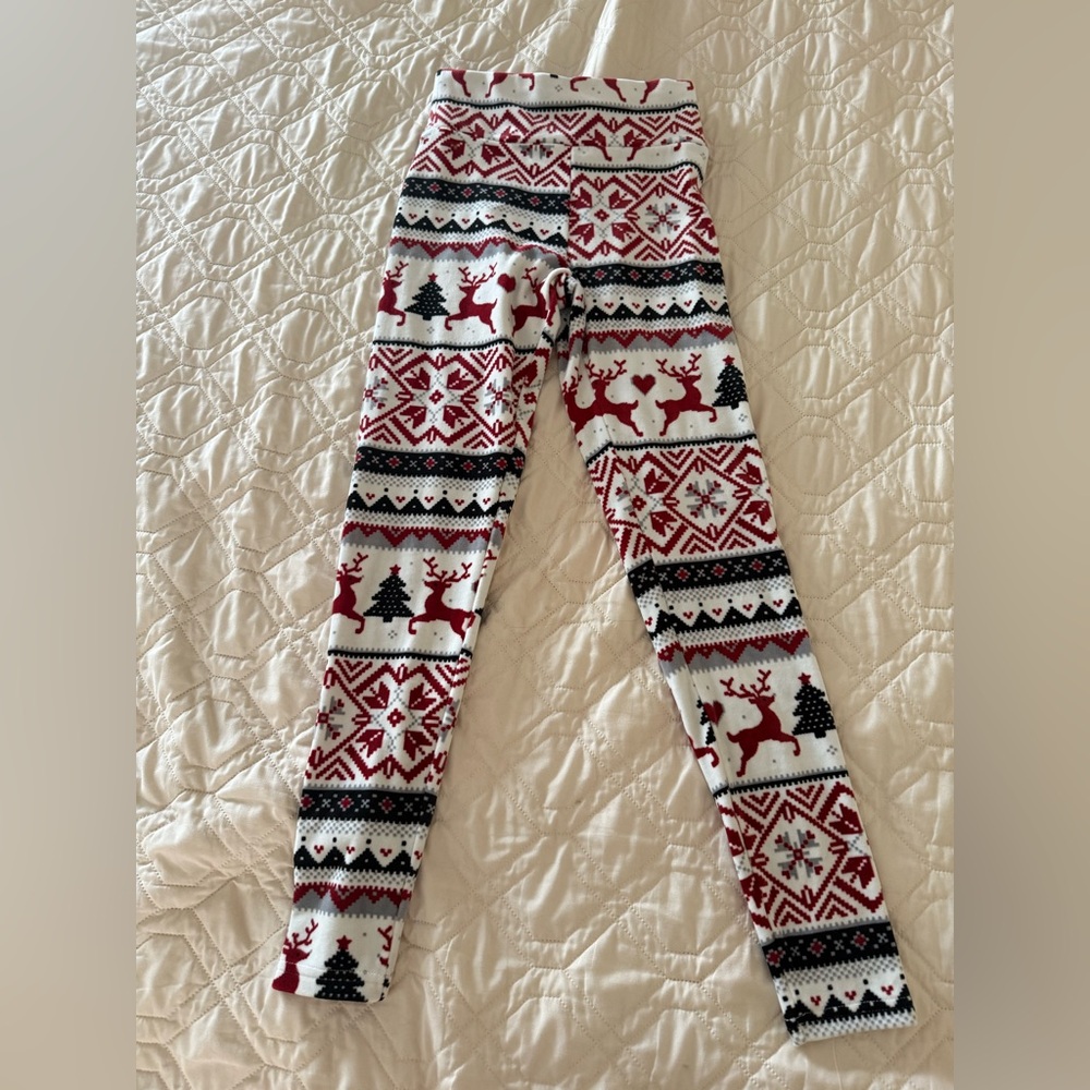 No Boundaries Red and Black Reindeer junior Leggings
